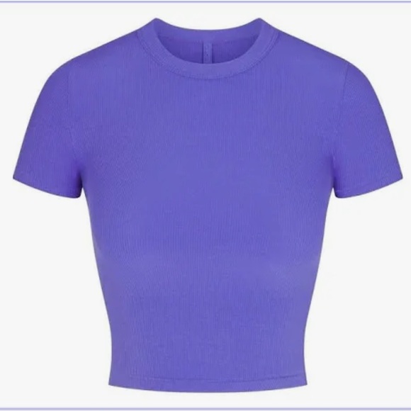 SKIMS Cotton Rib Short Sleeve T-Shirt – Tanzanite (XS) - Picture 1 of 4
